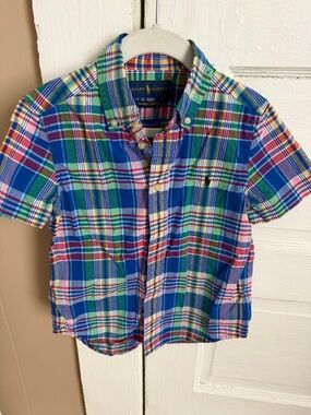 Kids Ralph Lauren Multicolor Plaid Short-Sleeve Button-Down Shirt